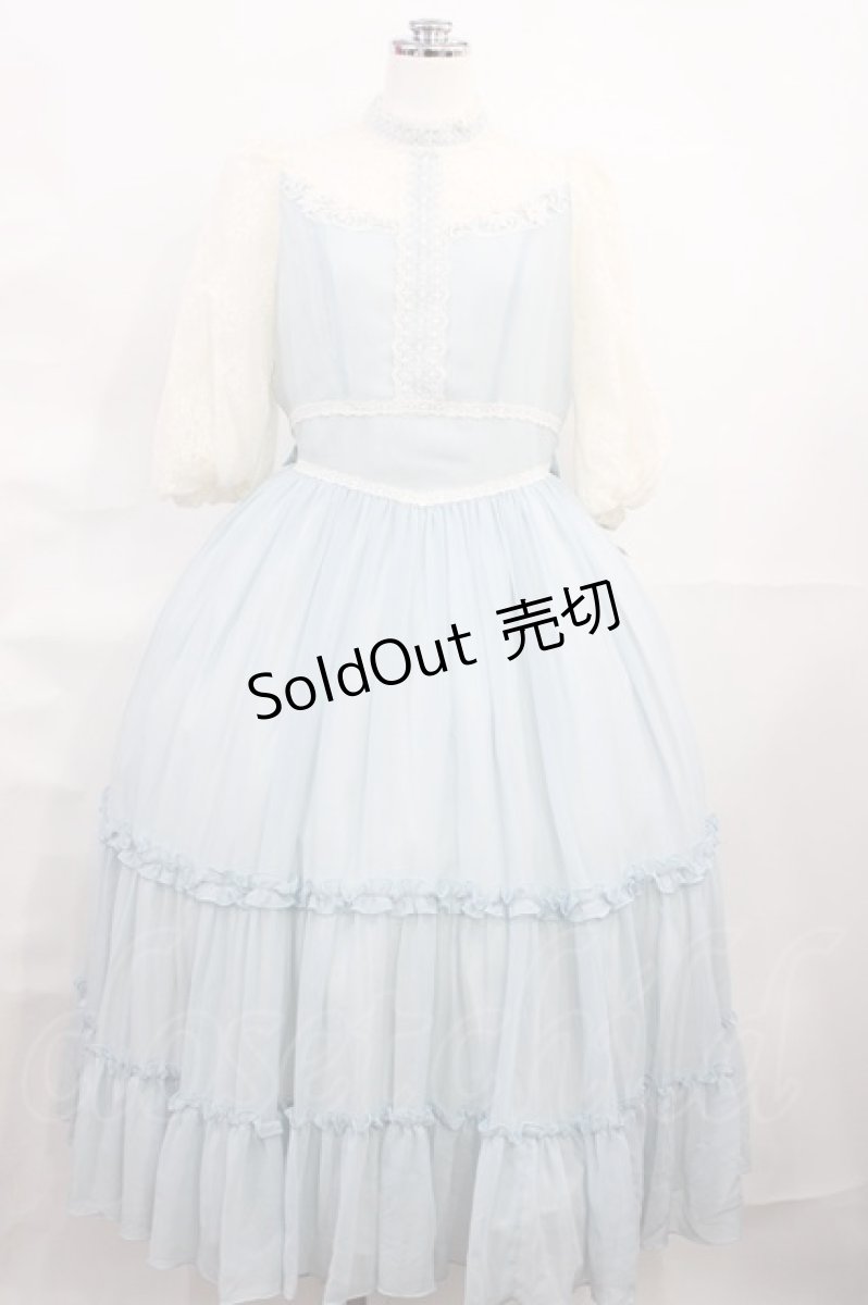 画像1: Innocent World / シャルロッテドレス M サックス/生成り H-26-06-11-1008-IW-OP-NS-ZH (1)