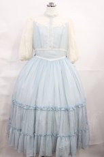 画像1: Innocent World / シャルロッテドレス M サックス/生成り H-26-06-11-1008-IW-OP-NS-ZH (1)