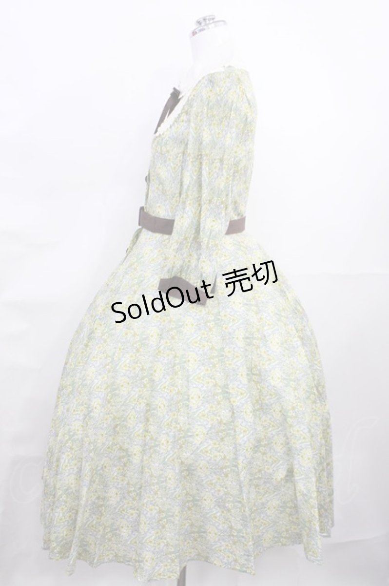 画像2: Innocent World / 英国の花園ワンピース M イエロー×生成/Yellow×Beige H-26-06-11-1013-IW-OP-NS-ZH (2)