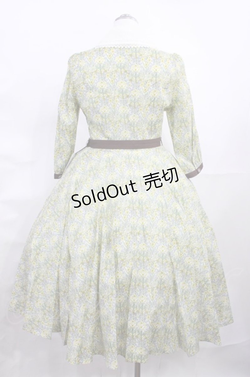 画像3: Innocent World / 英国の花園ワンピース M イエロー×生成/Yellow×Beige H-26-06-11-1013-IW-OP-NS-ZH (3)