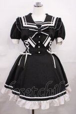 画像1: Secret Honey / サイドレースアップセーラーワンピース M ブラック H-26-06-11-1020-CA-OP-NS-ZH (1)