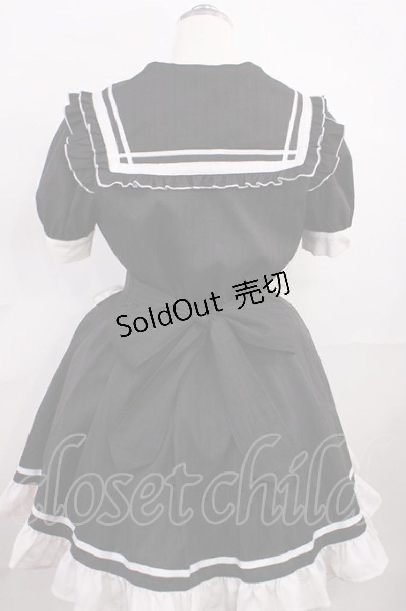 画像2: Secret Honey / サイドレースアップセーラーワンピース M ブラック H-26-06-11-1020-CA-OP-NS-ZH (2)