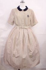 画像1: Fi.n.t / 刺繍入りマルチストライプシャツワンピース Free BEIGE×BL H-26-06-11-1021-CA-OP-NS-ZH (1)