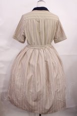 画像2: Fi.n.t / 刺繍入りマルチストライプシャツワンピース Free BEIGE×BL H-26-06-11-1021-CA-OP-NS-ZH (2)