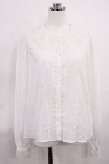 画像1: Emily Temple cute / ロゴレースカラーブラウス M 白 H-26-06-11-1023-ET-BL-NS-ZH (1)
