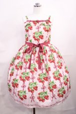 画像1: Emily Temple cute / Strawberry Ribbon treeキャミソールワンピース M ピンク H-26-06-11-1003-ET-OP-NS-ZH (1)
