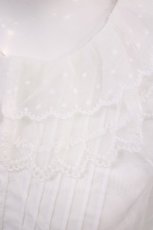 画像3: Emily Temple cute / ロゴレースカラーブラウス M 白 H-26-06-11-1023-ET-BL-NS-ZH (3)