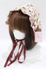 画像1: metamorphose / メアリーフリルヘッドドレス(花柄)  オールドローズ H-26-06-11-071-ME-AC-NS-ZH (1)