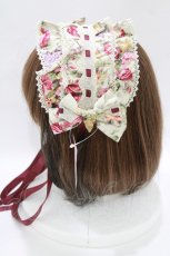 画像2: metamorphose / メアリーフリルヘッドドレス(花柄)  オールドローズ H-26-06-11-071-ME-AC-NS-ZH (2)