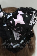 画像2: BABY,THE STARS SHINE BRIGHT / 青い月のPas de Deux柄リボンカチューシャ  ブラック H-26-06-11-074-BA-AC-NS-ZH (2)