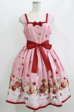 画像1: metamorphose / My dear friendsリボンジャンパースカート Free ピンク H-26-06-11-010-ME-OP-NS-ZH (1)