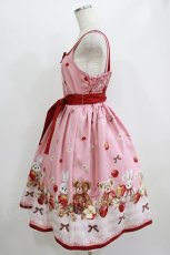 画像2: metamorphose / My dear friendsリボンジャンパースカート Free ピンク H-26-06-11-010-ME-OP-NS-ZH (2)