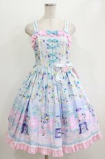 画像1: metamorphose / ときめきCapsule toy ハートワッペンジャンパースカート サイズ1 サックス H-26-06-11-013-ME-OP-NS-ZH (1)
