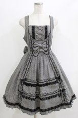 画像1: metamorphose / フロントあきフリルジャンパースカート サイズ1 千鳥 H-26-06-11-014-ME-OP-NS-ZH (1)