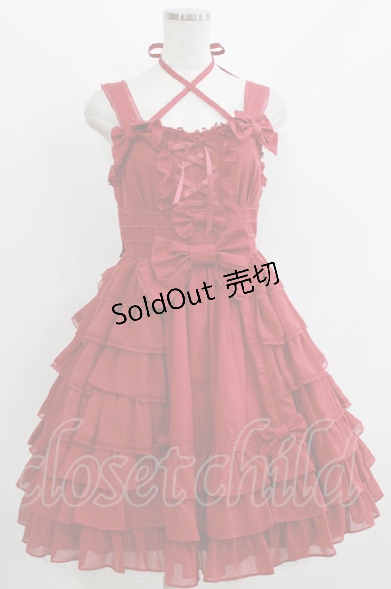 画像1: Angelic Pretty / Princess Tiaraジャンパースカート Free レッド H-26-06-11-018-AP-OP-NS-ZH (1)