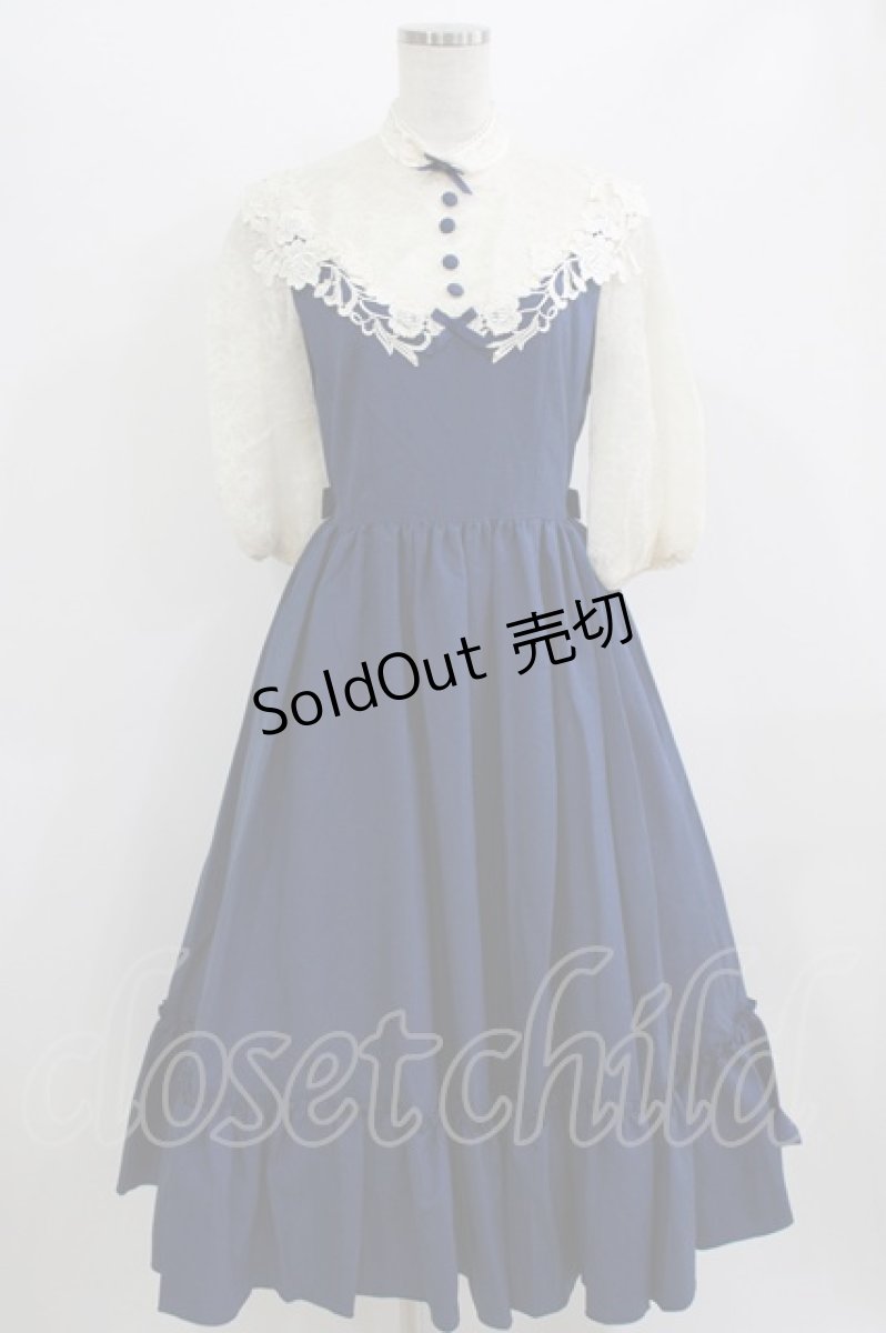画像1: Innocent World / つる薔薇レースアニバーサリーワンピース M アリスブルー×生成 H-26-06-11-022-IW-OP-NS-ZH (1)