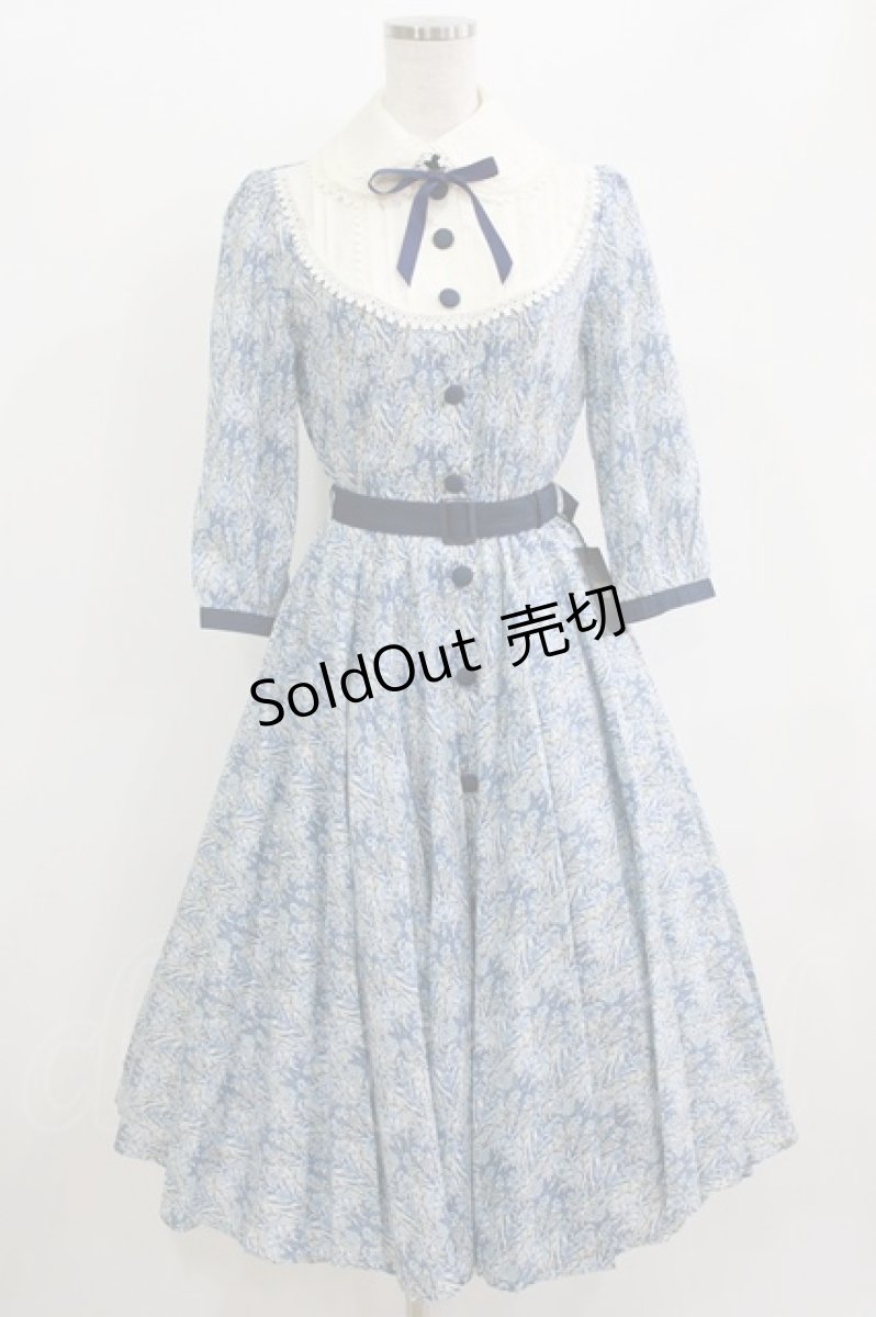 画像1: Innocent World / 英国の花園ワンピース M ブルー×生成/Blue××Beige H-26-06-11-024-IW-OP-NS-ZH (1)