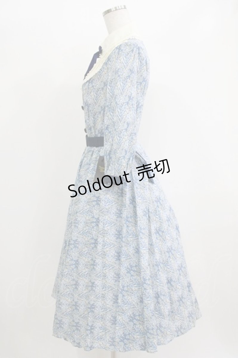 画像2: Innocent World / 英国の花園ワンピース M ブルー×生成/Blue××Beige H-26-06-11-024-IW-OP-NS-ZH (2)