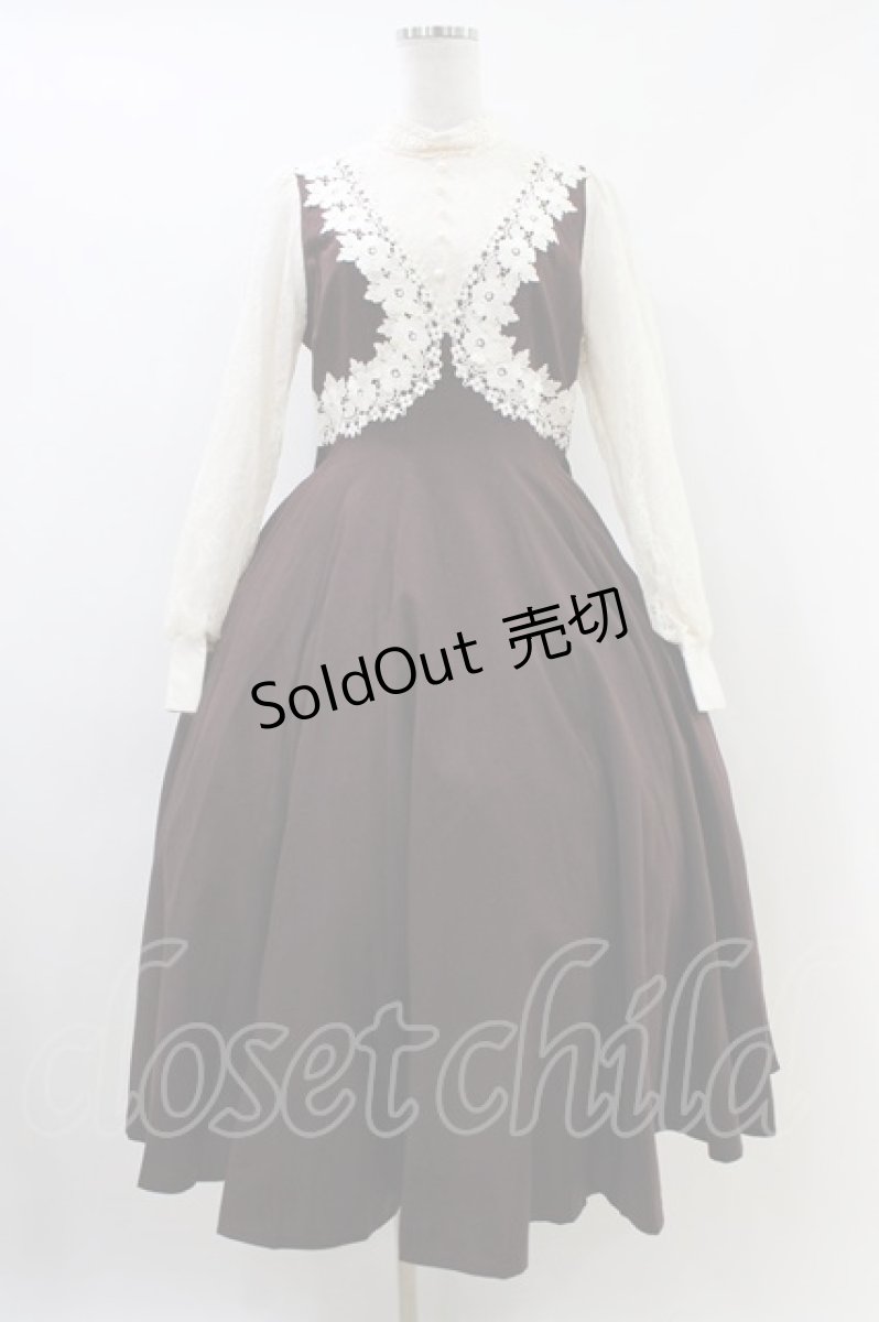 画像1: Innocent World / 野薔薇レースワンピース M ボルドー H-26-06-12-056-IW-OP-NS-ZH (1)