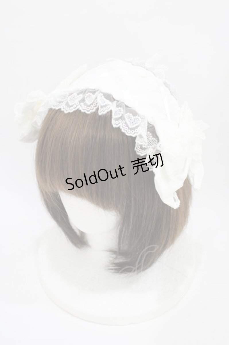 画像1: Angelic Pretty / Cuteレースヘッドドレス  白 H-26-06-12-006-AP-AC-NS-ZH (1)