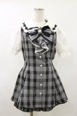 画像1: Secret Honey / バラレースラッフルセットアップ M ブラックチェック H-26-06-12-1043-CA-OP-NS-ZH (1)