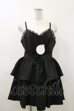 画像1: DearMyLoveRose / レースアップティアードキャミワンピース LL ブラック H-26-06-12-1068-LO-OP-NS-ZH (1)