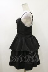 画像3: DearMyLoveRose / レースアップティアードキャミワンピース LL ブラック H-26-06-12-1068-LO-OP-NS-ZH (3)