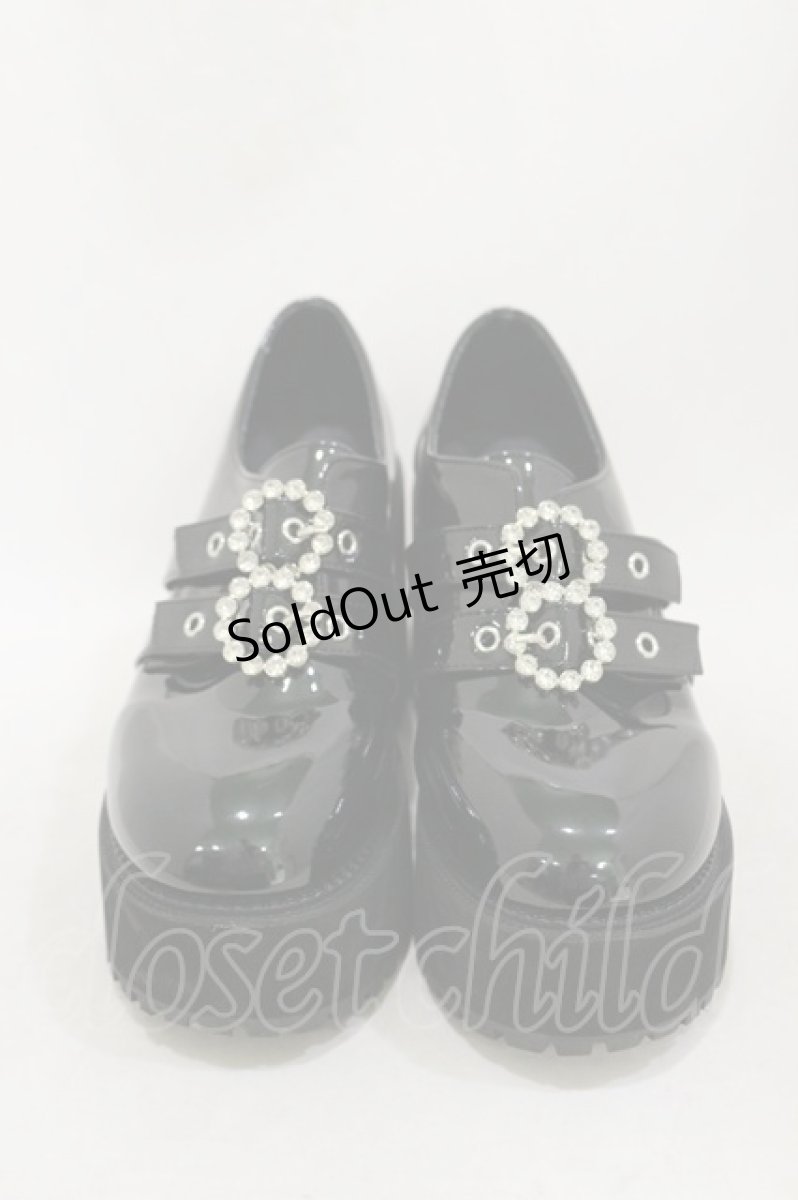 画像1: Bubbles / ダブルバックルシューズ 39/24.0cm~24.5cm ブラック H-26-06-12-1002-LO-SH-NS-ZH (1)