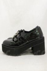 画像2: Bubbles / ダブルバックルシューズ 39/24.0cm~24.5cm ブラック H-26-06-12-1002-LO-SH-NS-ZH (2)