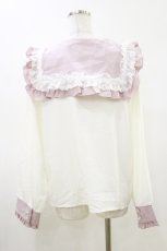 画像2: DearMyLove / ハートリボンたっぷりフリルセーラーブラウス 3L 白/ピンク H-26-06-12-1032-GO-BL-NS-ZH (2)
