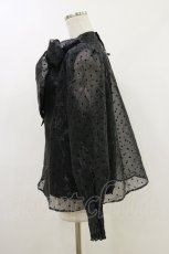 画像3: DearMyLoveRose / オーガンジーシアーボウタイブラウス LL~3L ブラック H-26-06-12-1035-LO-BL-NS-ZH (3)