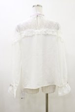 画像2: DearMyLove / ハートビジューリボンオフショル風レースブラウス 3L 白/ピンク H-26-06-12-1036-GO-BL-NS-ZH (2)