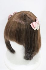 画像1: Innocent World / IWレースツインリボンクリップ  ピンク H-26-06-12-018-IW-AC-NS-ZH (1)