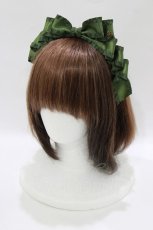 画像1: Innocent World / フリルサテンリボンカチューシャ  グリーン H-26-06-13-061-IW-AC-NS-ZH (1)