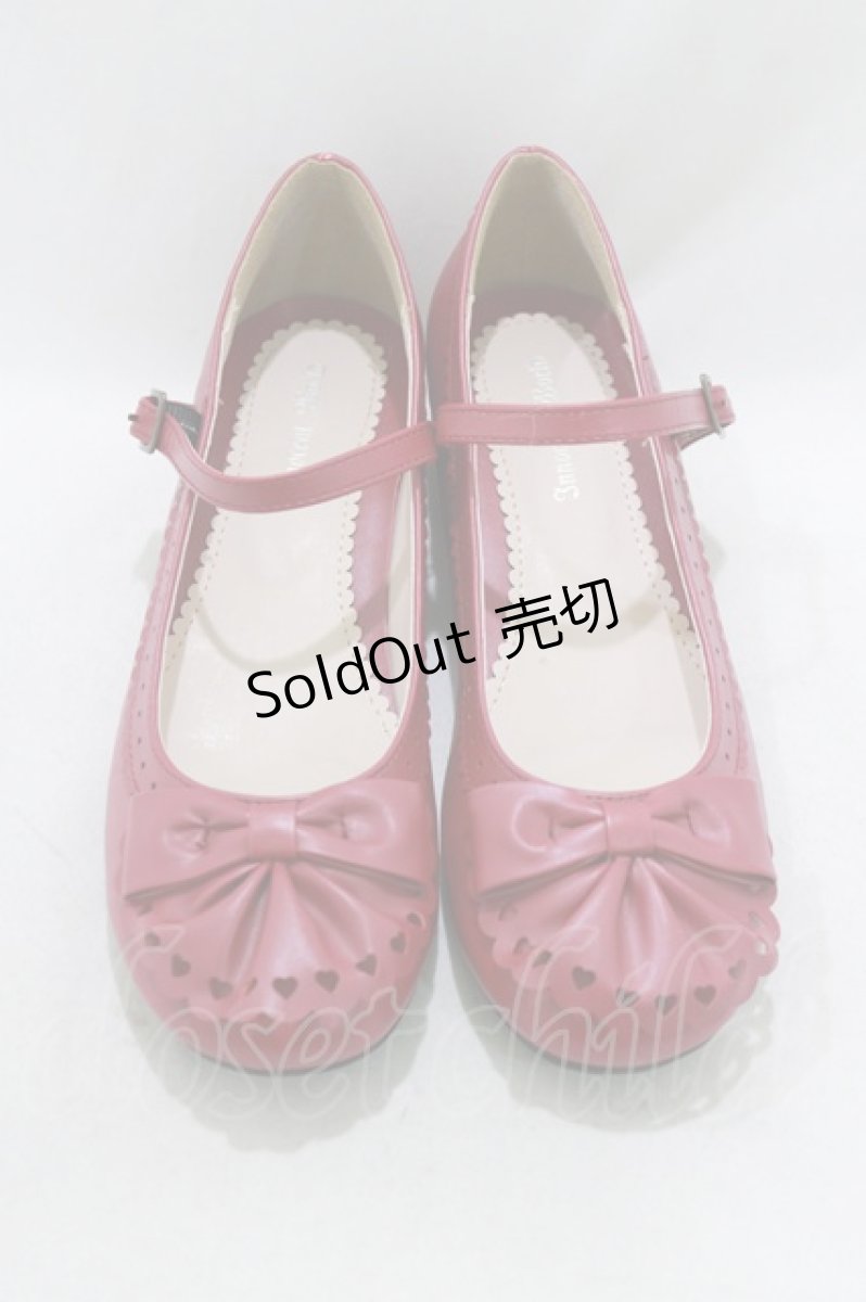 画像1: Innocent World / ハートスカラップフリルシューズ S Bordeaux H-26-06-13-087-IW-SH-NS-ZH (1)