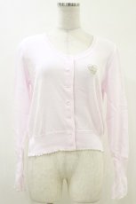 画像1: Emily Temple cute / ロゴ刺繍ニットカーディガン M ピンク H-26-06-14-064-ET-TO-NS-ZH (1)