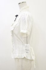 画像3: Innocent World / 梨地ツインレースアップブラウス M オフ/ブラック H-26-06-14-072-IW-BL-NS-ZH (3)