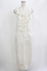 画像1: Jane Marple / Frill-trim denim salopette skirt M オフ H-26-06-15-028-JM-SK-AK-ZH (1)