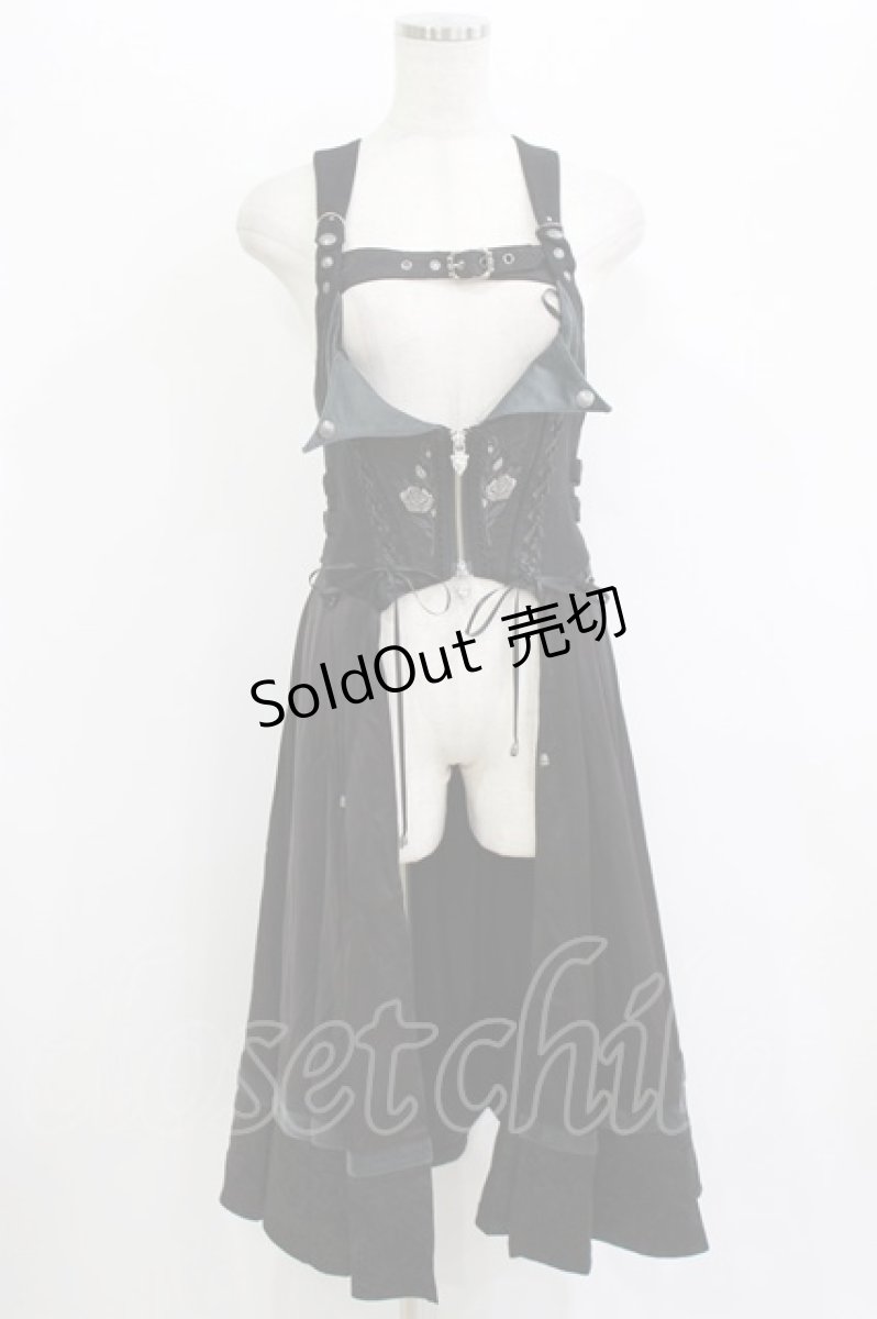 画像1: Ozz oneste / 薔薇刺繍オーバービスチェ  黒 H-26-06-15-031-OO-OP-AK-ZH (1)