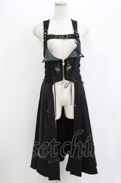 Ozz oneste / 薔薇刺繍オーバービスチェ 黒 H-26-06-15-031-OO-OP-AK
