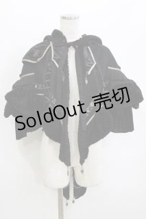 Ozz oneste / うさみみフード付きファーケープマント 黒 H-26-06-15