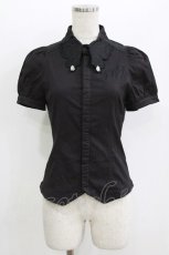画像1: ALGONQUINS / 蝶刺繍パフブラウス F 黒 H-26-06-15-053-AL-BL-AK-ZH (1)