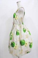 画像2: Emily Temple cute / Apple Stampノースリーブワンピース  グリーンアップル H-26-06-15-006-ET-OP-AK-ZH (2)