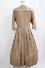 画像3: Jane Marple Dans Le Salon / Stripe button collar dress M ブラウン H-26-06-15-008-JM-OP-AK-ZH (3)