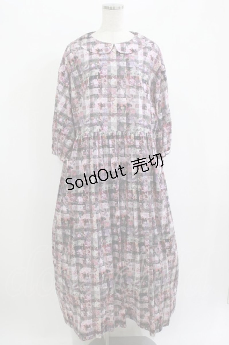 画像1: Jane Marple Dans Le Salon / Archive Gingham gather dress M ラベンダー H-26-06-15-009-JM-OP-AK-ZH (1)