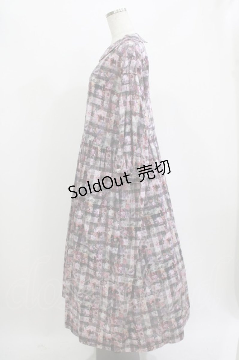 画像2: Jane Marple Dans Le Salon / Archive Gingham gather dress M ラベンダー H-26-06-15-009-JM-OP-AK-ZH (2)