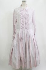 画像1: Jane Marple Dans Le Salon / ストライプとD’anjo coastのシャツドレス M ピンクミックス H-26-06-15-010-JM-OP-AK-ZH (1)