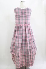 画像3: Jane Marple / French madras drape ribbons dress M ピンク H-26-06-15-011-JM-OP-AK-ZH (3)