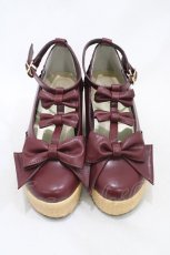 画像1: axes femme kawaii / トリプルリボンシューズ M ボルドー H-26-06-16-001-AX-SH-NS-ZH (1)
