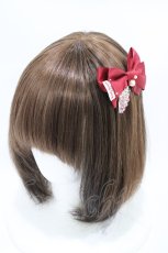 画像1: Emily Temple cute / いちごラインストーンバレッタ  レッド H-26-06-16-006-ET-AC-NS-ZH (1)